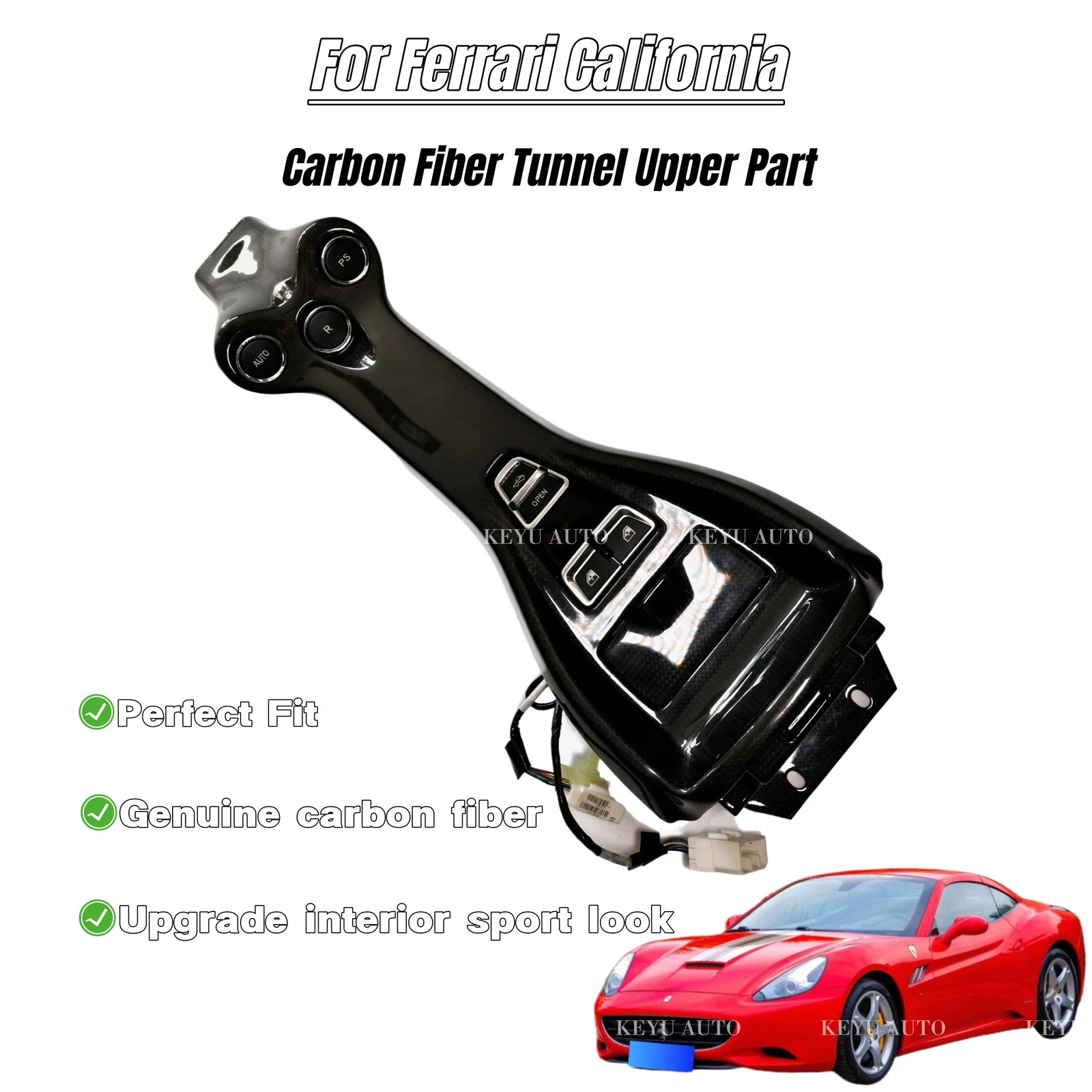 Carbon fiber tunnel upper part for Ferrari California, OE reference 81908800